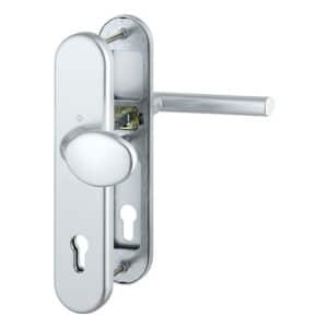 HOPPE Stockholm Schutzbeschlag ohne Zylinder-Abdeckung-10 mm-92 mm-66 - 71 mm-Klinke-Knauf-F1 Aluminium Natur für Hauseingangstüren