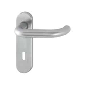 HOPPE Paris Kurzschild-Objektgarnitur x138/353KH-72 mm-Ovalbart-F69 Edelstahl matt-Innentür für Innentüren
