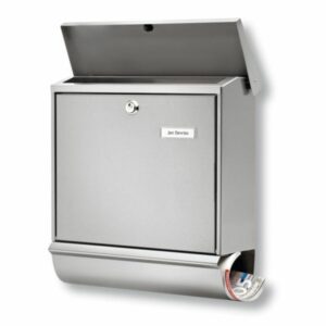 Burg Wächter Briefkasten Comfort Set-edelstahl mit Zeitungsfach