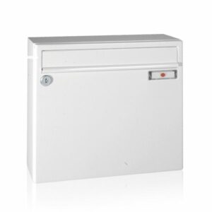 RENZ Briefkasten Classic 19 Liter-Graualuminium (RAL 9007) aus Stahl mit Schrägeinwurf RS50