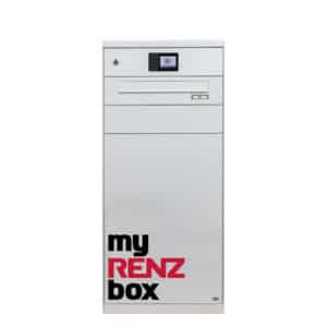 RENZ eQUBO Paketkasten mit Briefkasten und 2 Paketfächern XS und XL mit integrierter myRENZbox Steuereinheit RCU
