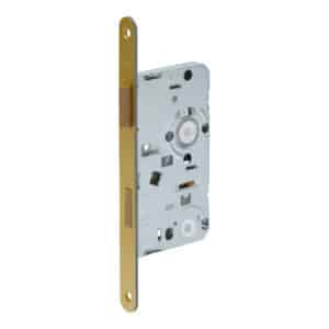 ABUS WC-Einsteckschloss - DIN links - Hammerschlag gold Stulp 20 mm rund