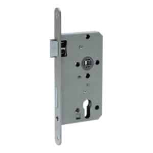 ABUS Profilzylinder-Einsteckschloss - DIN links - Silber- Stulpbreite 20 mm Stulp 20 mm rund