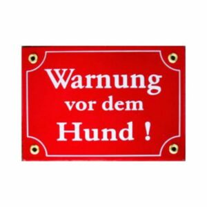 Münder-Email Schild - "Warnung vor dem Hund!" 17 x 12 cm
