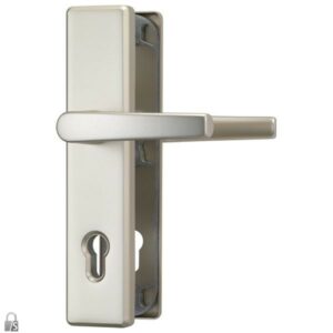 ABUS Schutzbeschlag HLN 414-Klinke-Klinke-F2 Aluminium Neusilber für Hauseingangstüren