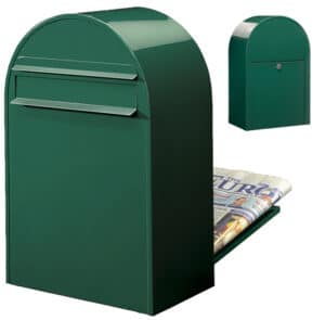 BOBI Briefkasten Classic B-Moosgrün (RAL 6005)-Stahl in verschiedenen RAL-Farben und Edelstahl