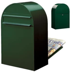 BOBI Briefkasten Classic B-Schwarzgrün (RAL 6012)-Stahl in verschiedenen RAL-Farben und Edelstahl