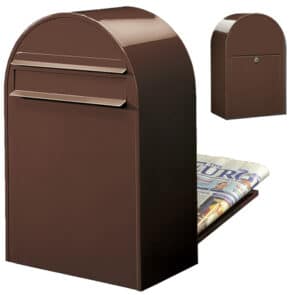 BOBI Briefkasten Classic B-Schokoladen-braun (RAL 8017)-Stahl in verschiedenen RAL-Farben und Edelstahl