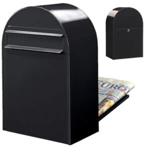 BOBI Briefkasten Classic B-Tiefschwarz (RAL 9005)-Stahl in verschiedenen RAL-Farben und Edelstahl