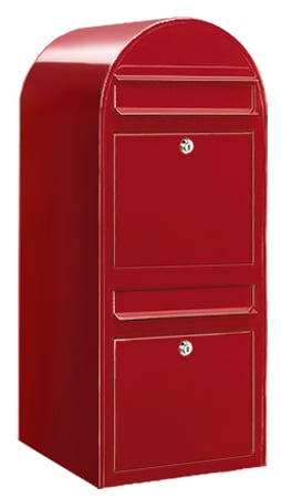 BOBI Briefkasten Duo-Signalrot (RAL 3001)-Stahl in verschiedenen RAL-Farben und Edelstahl