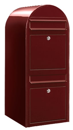 BOBI Briefkasten Duo-Weinrot (RAL 3005)-Stahl in verschiedenen RAL-Farben und Edelstahl