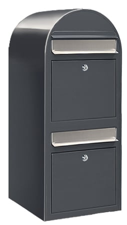 BOBI Briefkasten Duo-Anthrazitgrau (RAL 7016)-Stahl in verschiedenen RAL-Farben und Edelstahl