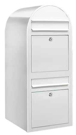 BOBI Briefkasten Duo-Verkehrsweiß (RAL 9016)-Stahl in verschiedenen RAL-Farben und Edelstahl