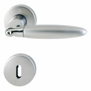 HOPPE Athinai Rosetten-Garnitur M156/19KV/19KVS-Buntbart-F49R/F98R verchromt/matt verchromt-Resista-Innentür für Innentüren