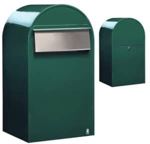 BOBI Briefkasten Grande B-Moosgrün (RAL 6005)-Stahl in verschiedenen RAL-Farben und Edelstahl