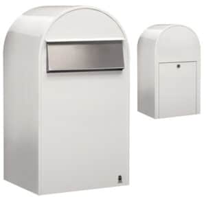 BOBI Briefkasten Grande B-Verkehrsweiß (RAL 9016)-Stahl in verschiedenen RAL-Farben und Edelstahl