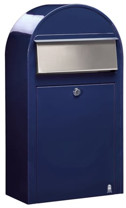 BOBI Briefkasten Grande S-Saphirblau (RAL 5003)-Stahl nur 15 cm tief