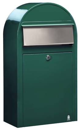 BOBI Briefkasten Grande S-Moosgrün (RAL 6005)-Stahl nur 15 cm tief
