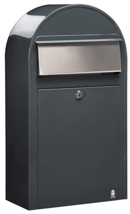 BOBI Briefkasten Grande S-Anthrazitgrau (RAL 7016)-Stahl nur 15 cm tief