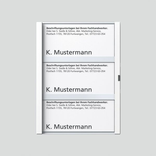 SSS Siedle Namensschild -weiß für Module mit drei Tastern