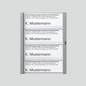 SSS Siedle Namensschild -silber-metallic für Module mit vier Tastern