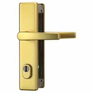 ABUS Schutzbeschlag HLZS814 - kantige Form-Klinke-Klinke-Messing für Hauseingangstüren