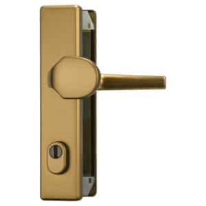 ABUS Schutzbeschlag HLZS814 - kantige Form-Klinke-Knauf-bronze für Hauseingangstüren