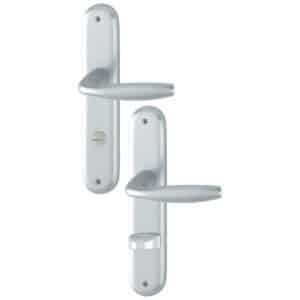 HOPPE New York Langschild-Garnitur 1810/273P-WC-F1 Aluminium Natur-Bad/WC für Innentüren