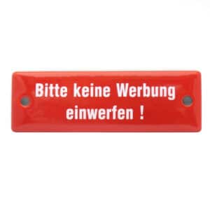 Münder-Email Schild - "Bitte keine Werbung einwerfen!" 12