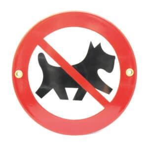 Münder-Email Schild - Hunde verboten Durchmesser 15 cm