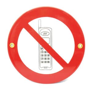 Münder-Email Schild - Handy verboten Durchmesser 15 cm