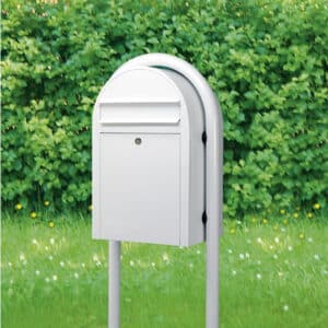 BOBI Briefkastenständer Round-Saphirblau (RAL 5003) in verschiedenen RAL-Farben und Edelstahl